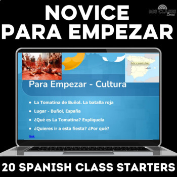 Preview of Beginning Spanish Bell Ringers for Novice Spanish 1 Unit 1 Para Empezar
