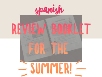 Preview of Beginning Spanish SUMMER Review Workbook/Booklet Printable PDF