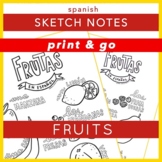 Beginning Spanish Vocabulary Printable Sketch Notes: Fruits