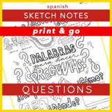 Beginning Spanish Vocabulary Printable Sketch Notes: Quest