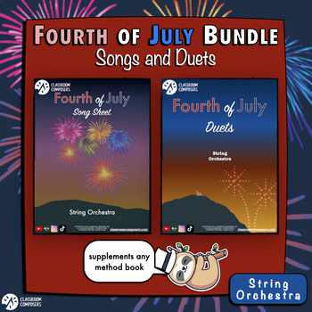 Preview of Beginning Strings 4th of July Bundle | Duets and Song Sheets