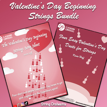 Preview of Beginning Strings Valentine's Day Bundle | Duets and Song Sheets