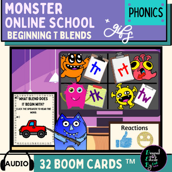 Preview of Beginning T Blends: Monster Online School