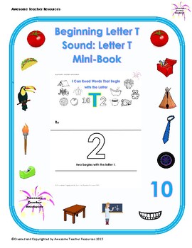 Preview of Beginning T Sound: The Letter T Mini-Book