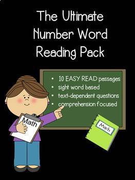 Preview of Number Word Reading Passages for Beginners with Text Evidence
