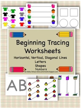 Beginning Tracing Worksheets for Kids with Autism by Hailey Deloya