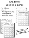 Beginning Two Letter Blends Game Two Letter Blends Coloring Blends Activities