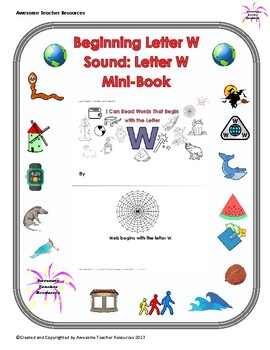 Preview of Beginning W Sound: The Letter W Mini-Book