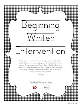 Preview of Beginning Writing Intervention