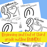Beginning and End of Year 3rd Grade fun reflection and col