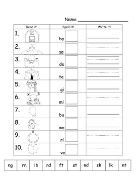 Beginning and Ending Blends Worksheets by Simply Magical Learning