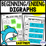 Digraph Cut & Paste Worksheets, Kindergarten & 1st Grade, 