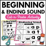 Beginning and Ending Sound Cut & Paste Activity Kindergart