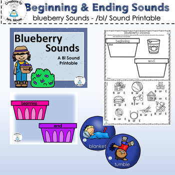 Preview of Beginning and Ending Sounds  - Blueberry Sounds- Blend BL