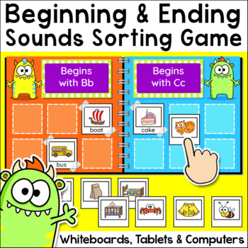 Preview of Beginning and Ending Sounds Word Work Game: Sorting Activity