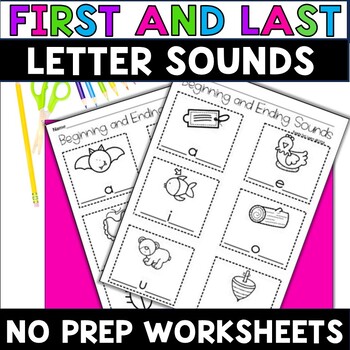 Preview of Beginning Sounds Ending Sounds Worksheets CVC Words Kindergarten