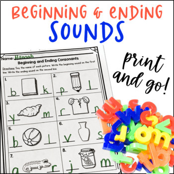 Preview of Beginning and Ending Sounds Worksheets TPT Digital