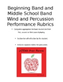 Beginning and Young Band Performance Rubrics