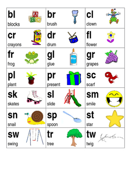 Beginning blends student printable and teaching posters by Simply Creations