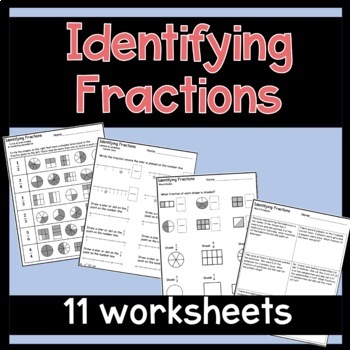 Preview of Beginning fraction worksheets | Identifying Fractions Worksheets