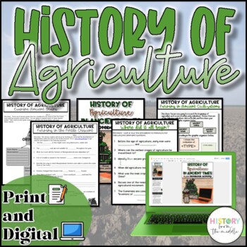 Preview of The History of Agriculture | Reading Comprehension - Print and Digital