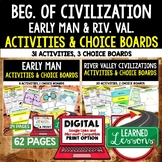 Early Man, River Valley Civilizations Activities Choice Bo