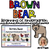 Beginning of Kindergarten Brown Bear Math and Literacy Centers