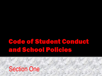 Preview of Student Code of Conduct - Behavior Policies