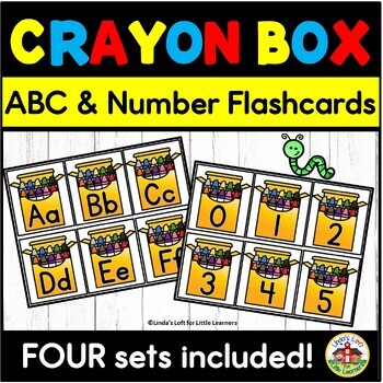 Preview of Crayon Box ABC and Number Flashcards