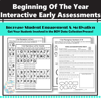 Preview of Beginning of The Year Interactive Early Assessment & Data Tracking Sheets