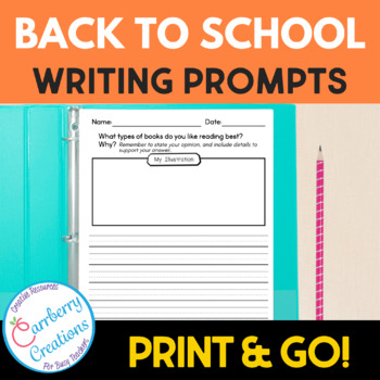 Writing Prompts for Second Graders | Back to School Themes | TpT