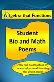 Back to School Activity Math Bio Poems *DISTANCE LEARNING