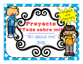 Preview of Beginning of Year All about me bag English and Spanish/ Bolsa Todo sobre mi