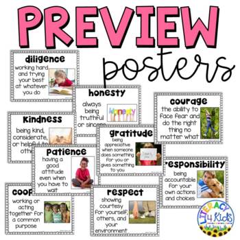 Beginning of the Year: Character Traits Posters and Printables | TpT