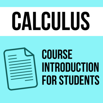 Preview of Beginning of Year Document - Calculus 1