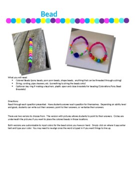 Preview of Beginning of Year/Get to Know You Bead (Bracelet or Keychain) Glyph