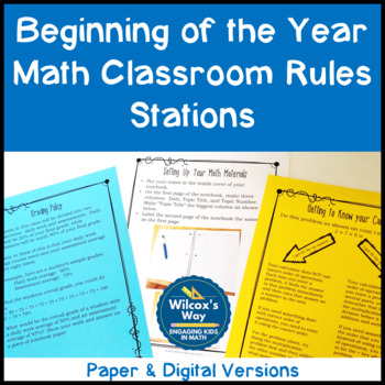 Preview of Beginning of Year Math Rules and Procedures Stations