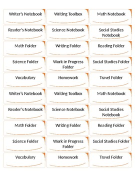 Preview of Beginning of Year Notebook Labels (Editable)