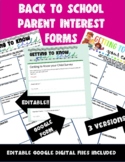 Beginning of Year: Parent Interest Survey