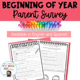 Beginning of Year Parent Survey