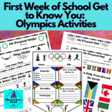 Beginning of the School Year: Olympics Get to Know You Activities