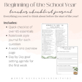 Beginning of the School Year Teacher Checklist