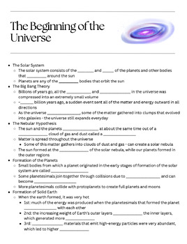 Preview of Beginning of the Universe Notes