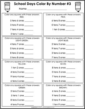 1st grade place value worksheets 2nd grade back to school math review