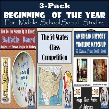 Preview of Beginning of the Year 3-Pack for Middle School Social Studies