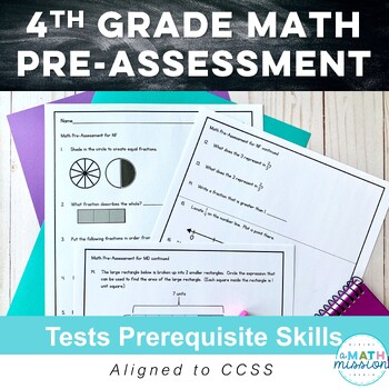 Preview of 4th Grade Math Skills Pre-Assessment Beginning of the Year Throughout the Year