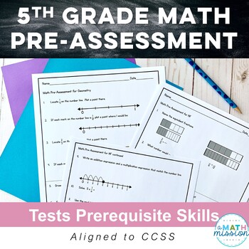 Preview of 5th Grade Math Skills Pre-Assessment Beginning of the Year Throughout the Year