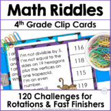 Beginning of the Year 5th Grade Math Riddle Clip Cards - 4