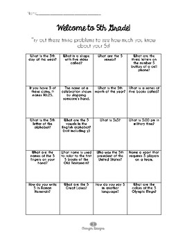 5th Grade Trivia Worksheets Teaching Resources Tpt