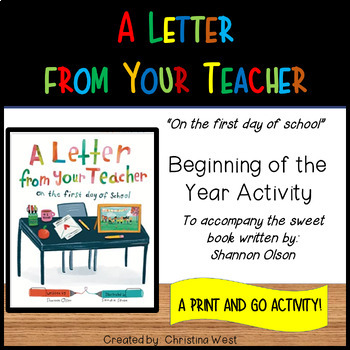 Preview of Beginning of the Year Activity: A Letter from Your Teacher